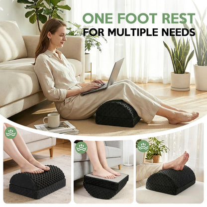 Foot Rest Under Desk - Desk Foot Rest with 2 Adjustable Heights - Ergonomic Footrest for Office Chair & Gaming Chair