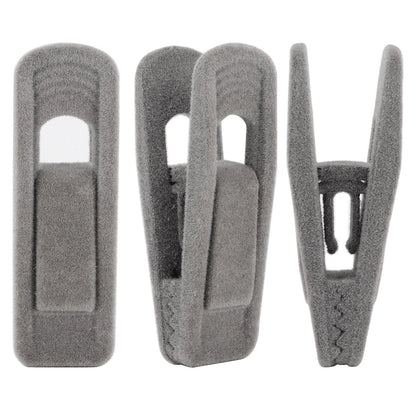 Corodo Non-Slip Velvet Hangers Clips, 20 Pack Strong Coat Hanger Clips Grey