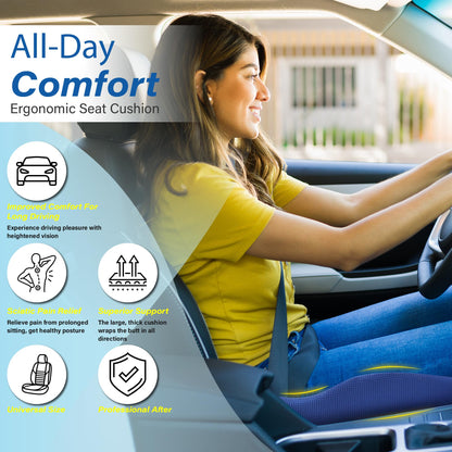 Allaboutsla Car Seat Cushion for Driving, Car Seat Pillow for Short Drivers