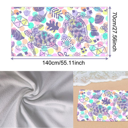 BSITSSS Extra Large Microfibre Beach Towel, Quick Dry Travel Swimming Towel for Adults, 140x70cm, Purple