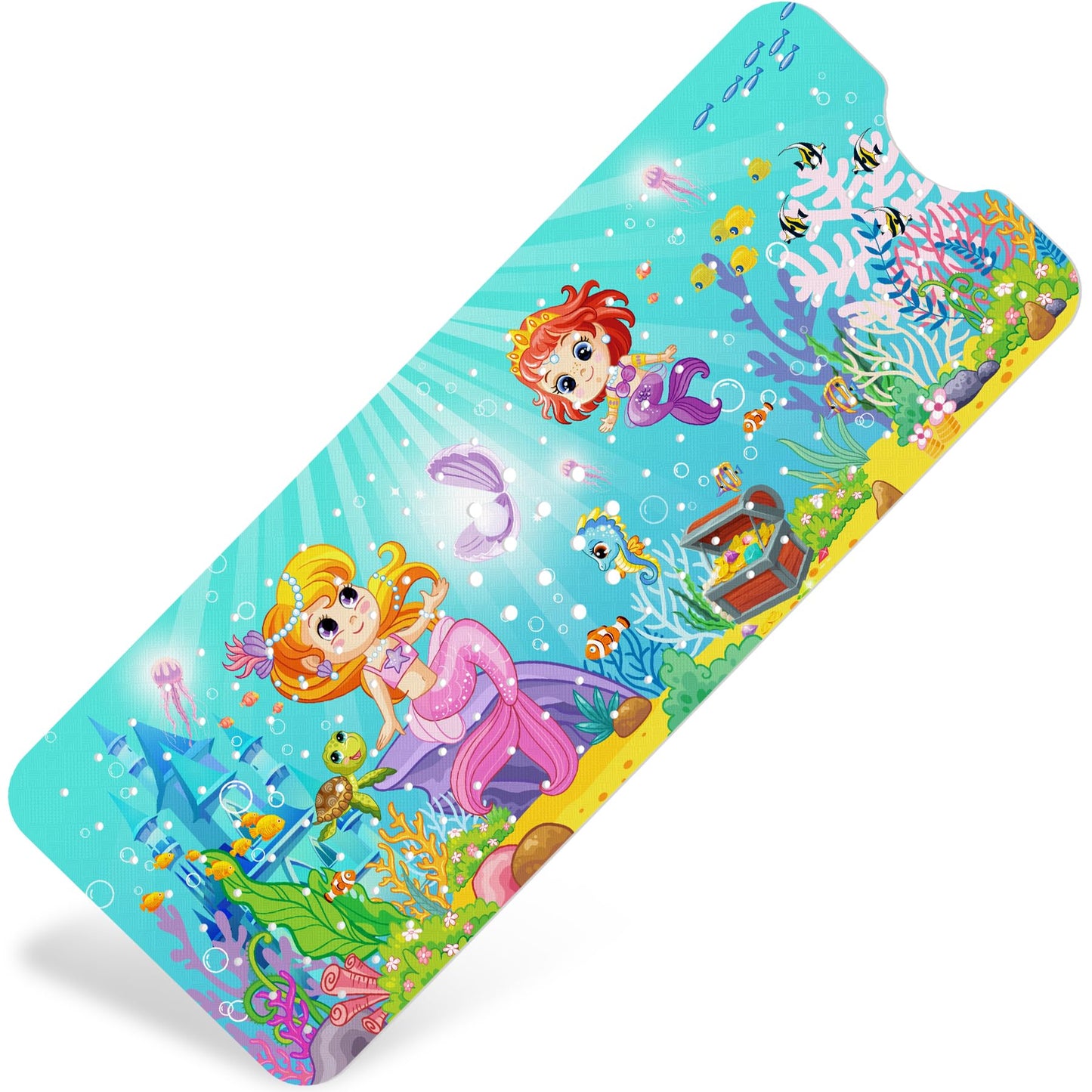 NiBaby Non-Slip Baby Bath Mat with Powerful Suction Cups, 102x41cm Large Size Quick Drain for Children & Elderly Safety in Showers and Tubs