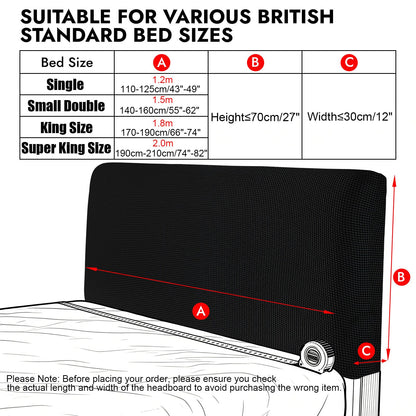 Niuoppy Bed Headboard Cover Fully Wrapped, Stretch Head Board Covers for Single Bed, Beds Headboard Protector Dustproof and Cat Scratch-proof
