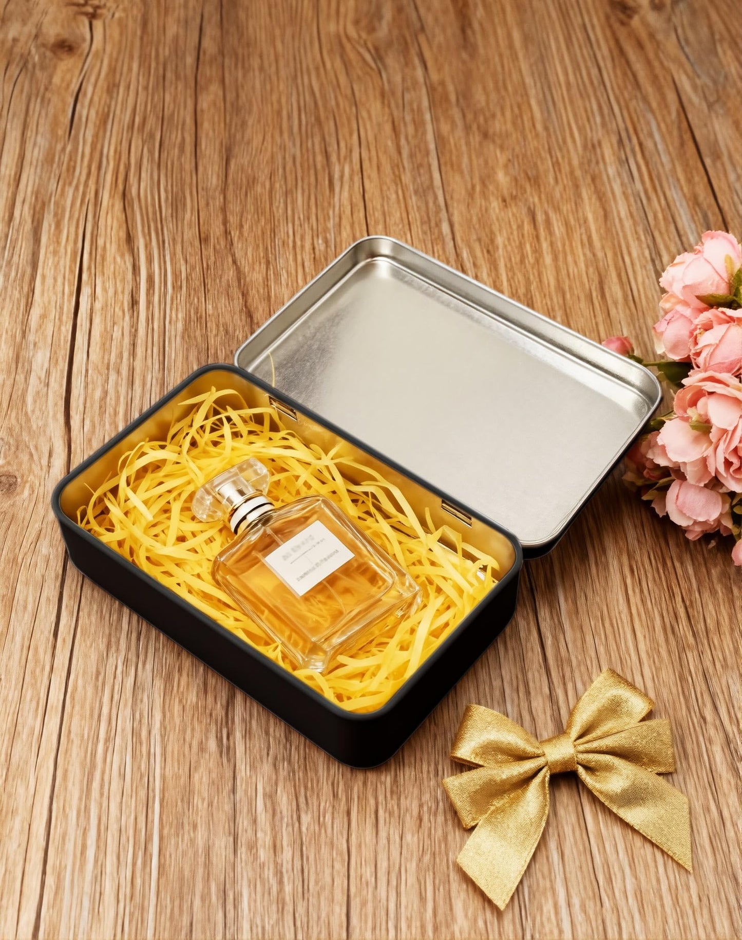 LJY Black Hinged Metal Tins, 2 Pack, 5.9 x 3.5 x 1.2 in