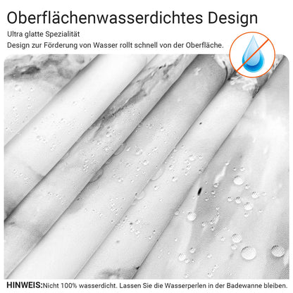 Lerores Shower Curtain, 180 x 200 cm, Marble Anti-Mould Textile, Weighted Hem Water-Repellent