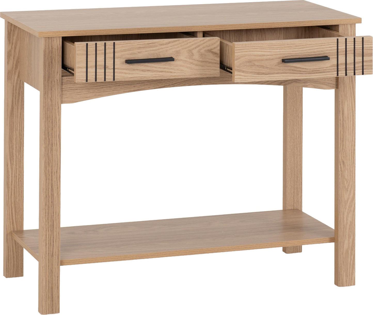 Seconique Tessa 2 Drawer Console Table in Natural Oak Effect