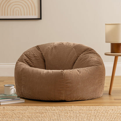 icon Kingston Cord Bean Bag with Filling Included, Set of 2, Brown