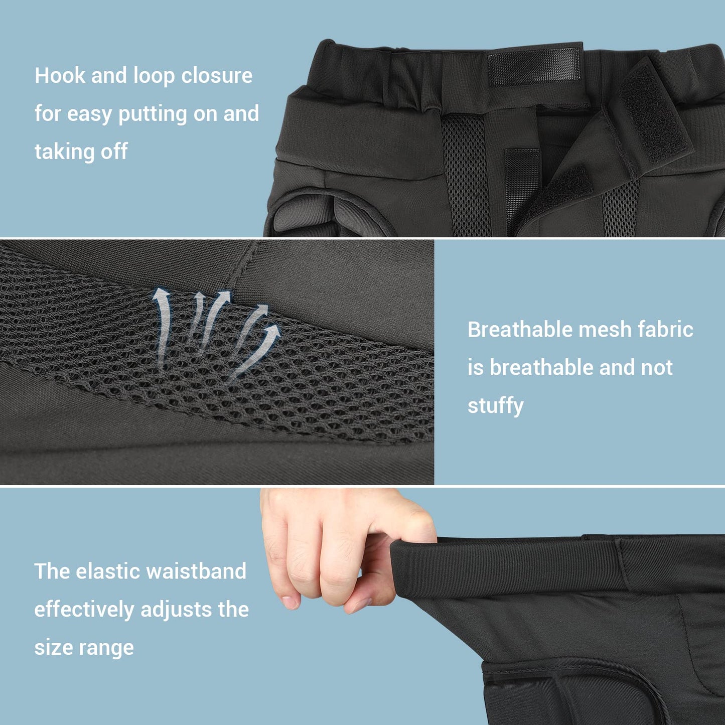 Cienfy 3D Hip Protection Eva Butt Pads Protective Padded Shorts Crash Pad Impact Gear for Skiing Skating Snowboarding Skateboarding (X-Small)