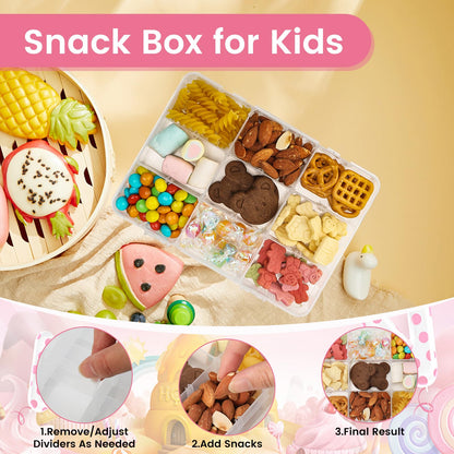 JRJRN 20 x 14.8CM Snack Box for Kids, Plastic Bead Storage Boxes, Snack Box