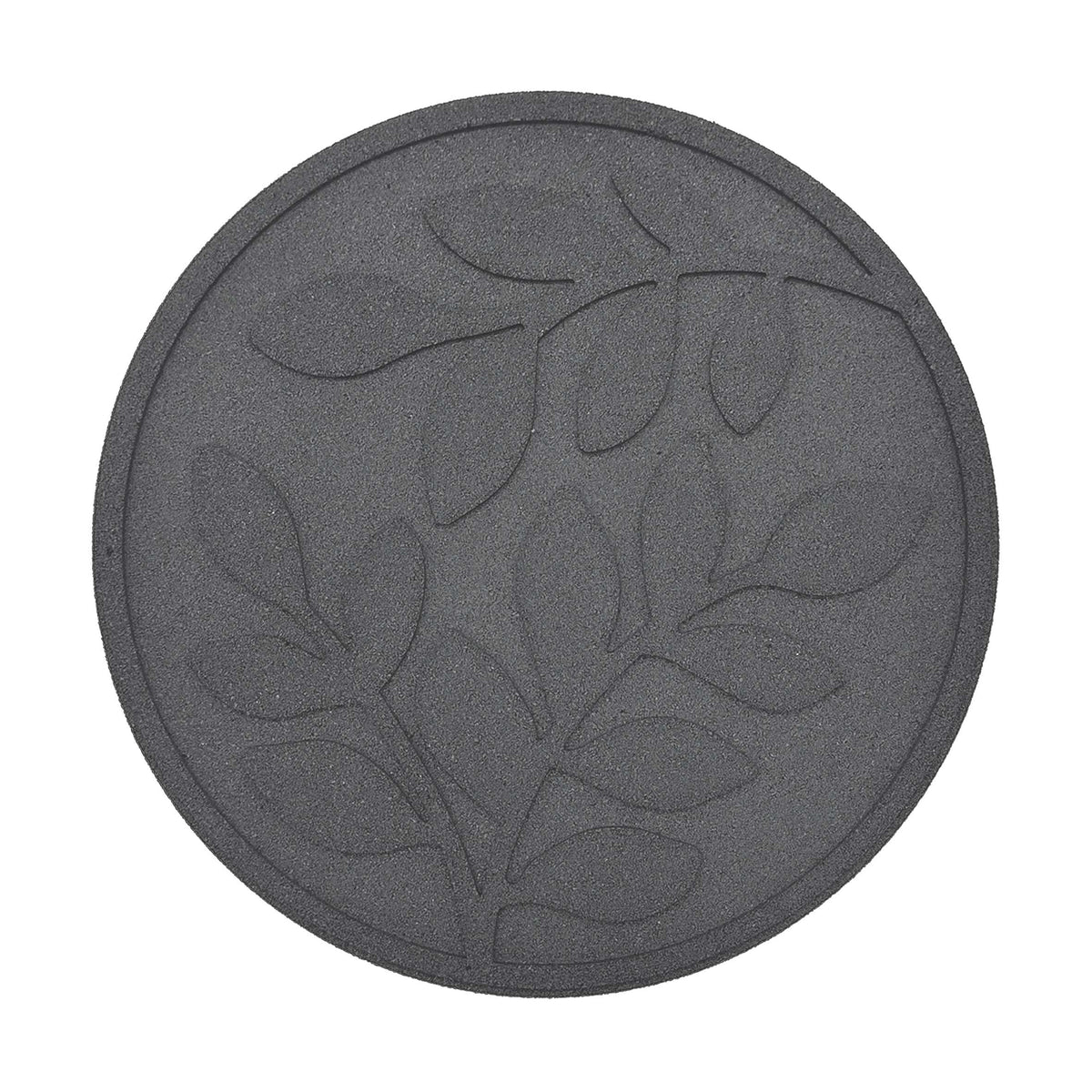 Nicoman Garden Recycled Stepping Stones Scroll with LEAF design, Reversible and Rubber Hard Wearing (Set of 4, Grey)