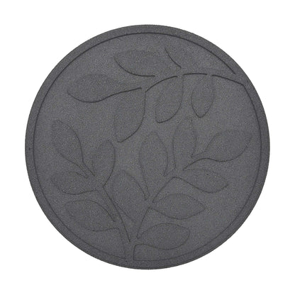 Nicoman Garden Recycled Stepping Stones Scroll with LEAF design, Reversible and Rubber Hard Wearing (Set of 4, Grey)