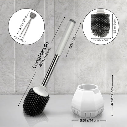Toilet Brush and Holder Set, Wall Mounted Loo Brush with Hidden Tweezers