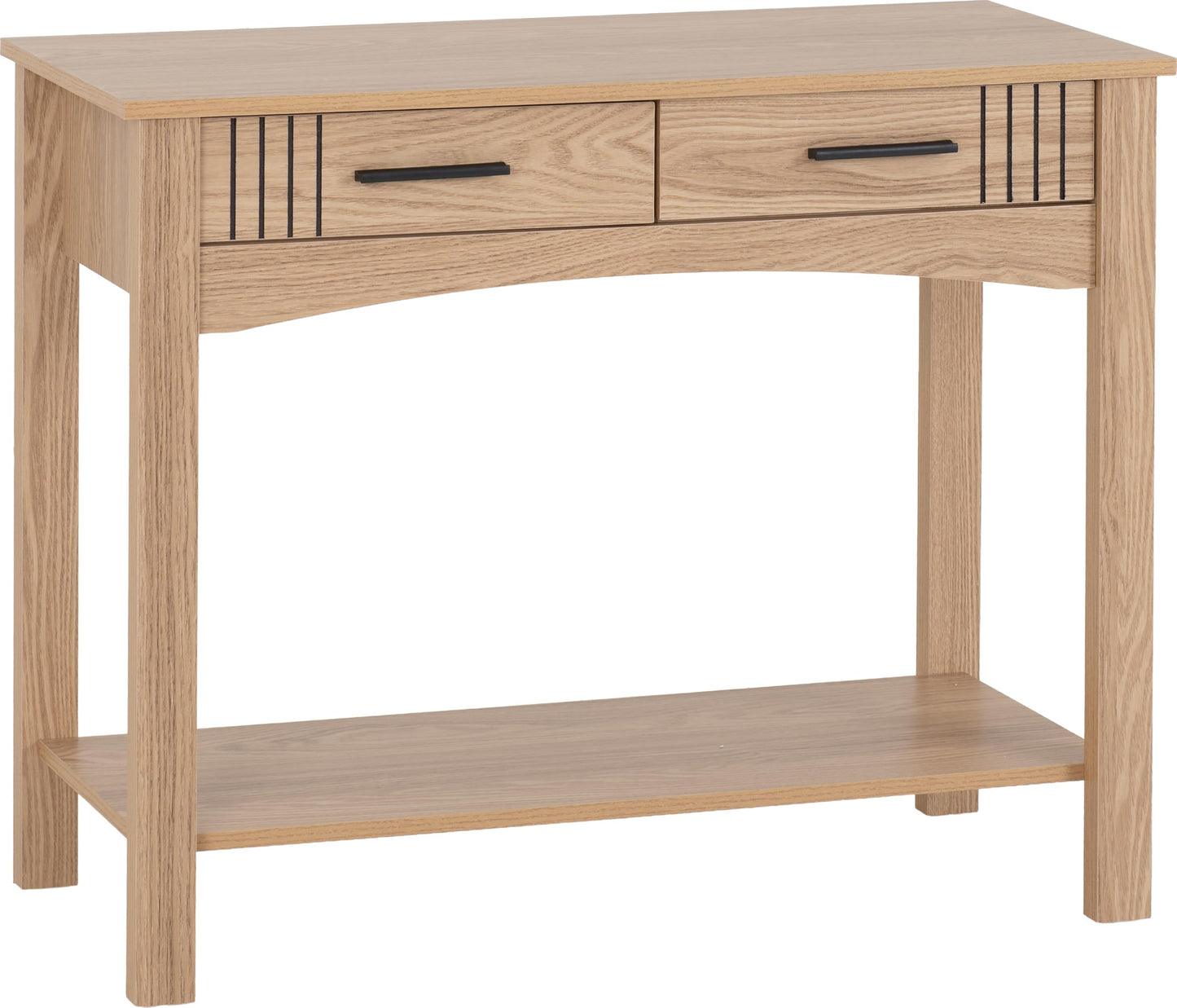Seconique Tessa 2 Drawer Console Table in Natural Oak Effect