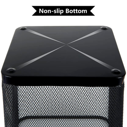 Best House Metal Mesh Square Bin - 9 Litre Black Wire Waste Basket - Lightweight and Sturdy Paper Bin for Kitchen, Home Office, Living Room, Bedroom