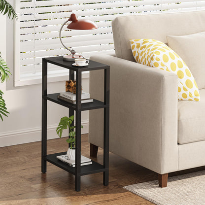 TUTOTAK Small Side Table, Narrow End Table, Skinny Sofa Table, Slim Nightstand, Couch Table, Living Room, Bed Room, Black TB01BK077EU