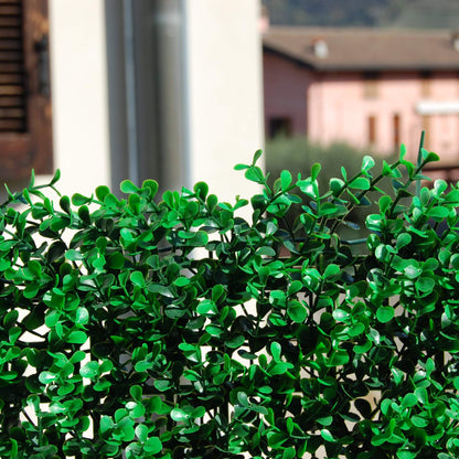 Synthetic panel hedge for vertical garden wall Buxus Intense verde intenso