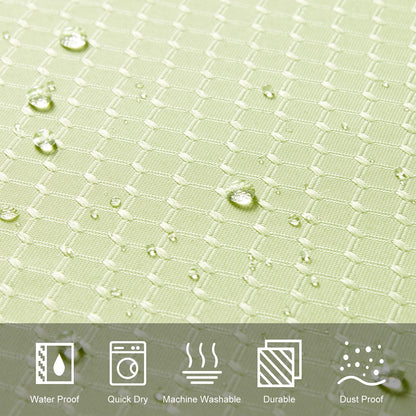 Furlinic Long Shower Curtain Waffle Waterproof Mildew Resistant Yellow Bath curtains Polyester Fabric Weighted for Bathroom with Hooks 71x84 Inch.