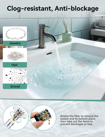 Magichome 2 Pack Bathroom Sink Plug fit for 28-45mm Basin Holes