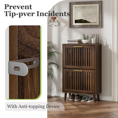 Algherohein Shoe Cabinet,Shoe Cabinet Storage for Entryway, Slim Shoe Cabinet with Metal Legs