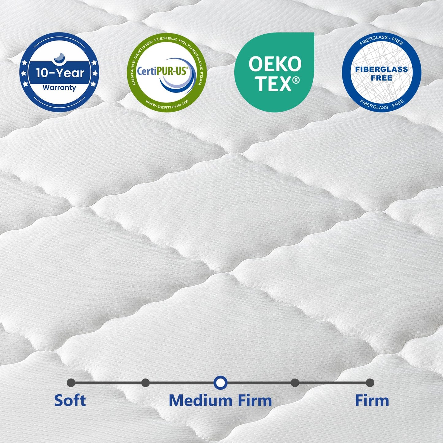 BedStory Double Mattrress 4FT6, 10.3 Inch Pocket Sprung Hybrid Mattress for Pressure Relief & Back Pain Relief – Medium Firm 135x190x26 cm
