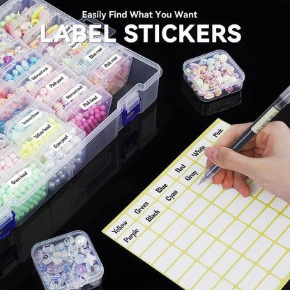 LINYAPRY Bead Organiser Box, 92 Pcs Small Bead Organisers and Storage Plastic Cases