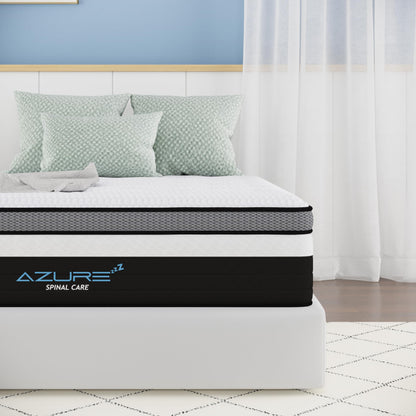 Azure Spinal Care 3FT Single Mattress - Medium Firm Orthopedic Support - 100 Night Trial - 10 Inch Hybrid Gel Memory Foam for Back Pain Relief
