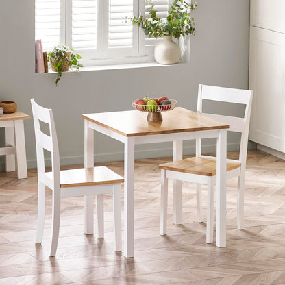 Julian Bowen Linwood White&Oak Square Dining Table - H75 x W69 x D69cm