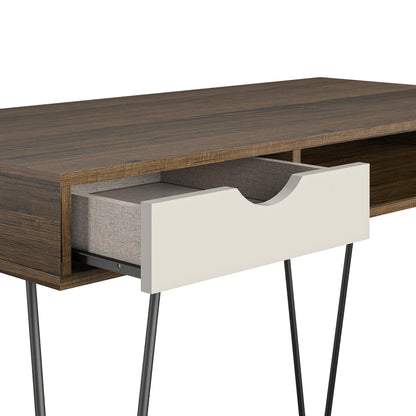Novogratz Dorel Home Harmony Desk with Storage Brown Oak Look, 104 x 49 x 77cm (W x D x H)