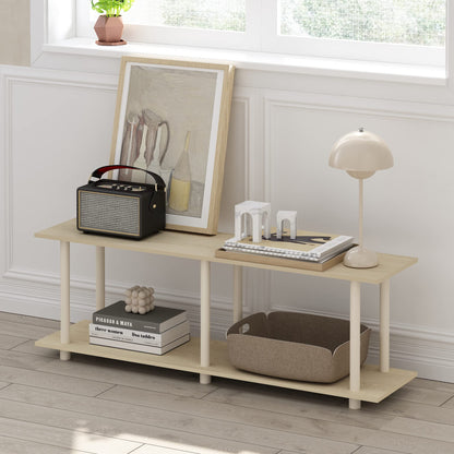 Furinno TURN-N-TUBE Display Shelf, 4-Tier Book Shelf, Storage Shelves, Toolless Open Shelves, Round Tubes, for Organization and Storage, Living Room