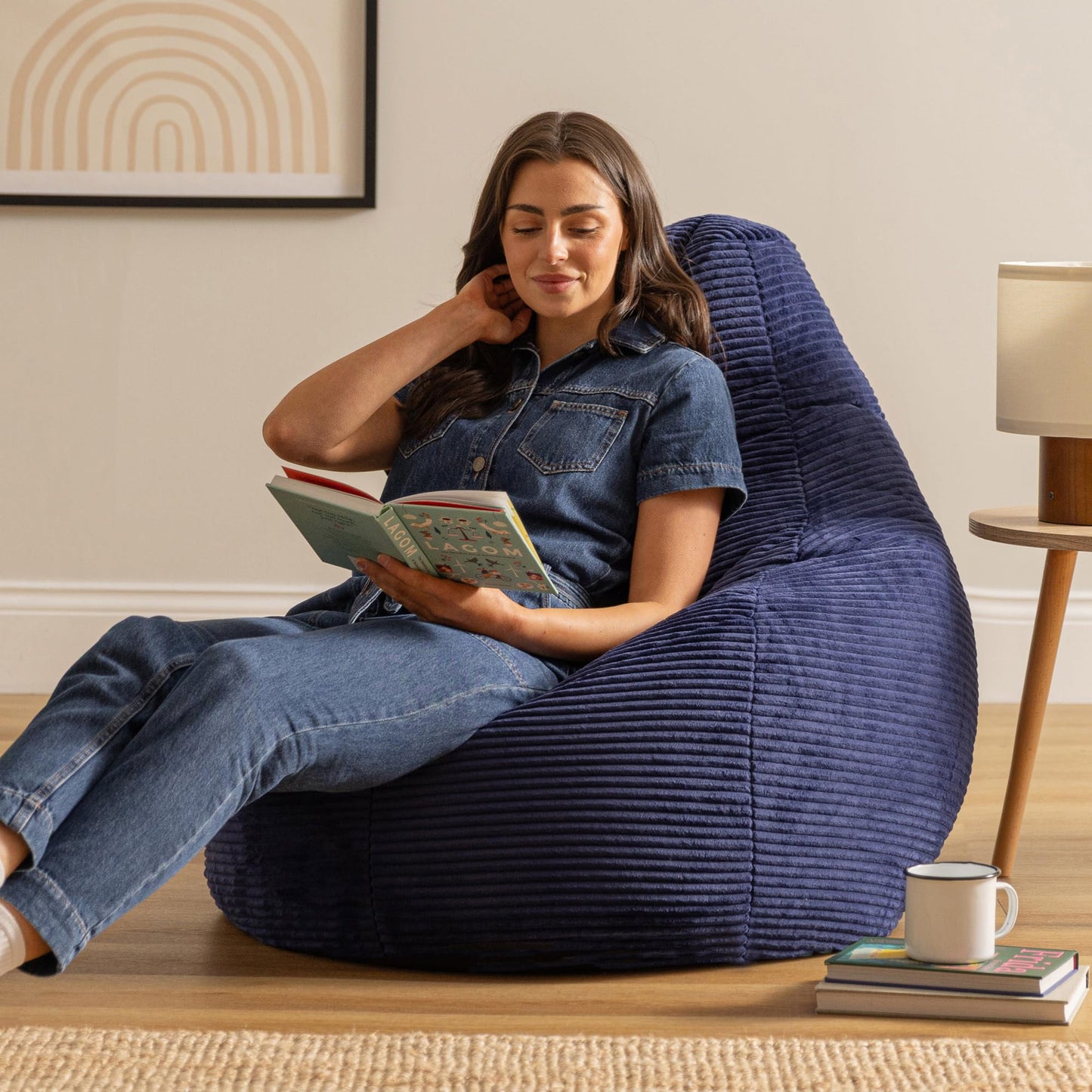 icon Dalton Cord Bean Bag with Filling Included, Set of 2, Blue