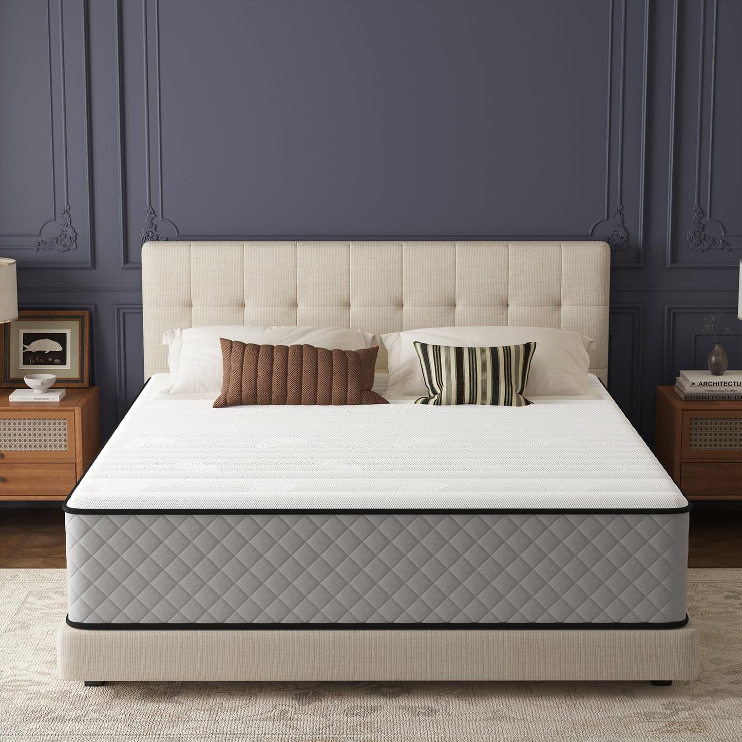 Matoresu 25CM Small Double Mattress – The Innerspring Hybrid Memory Foam Bed in a Box for Ultimate Support and Pressure Relief，Small Double Size