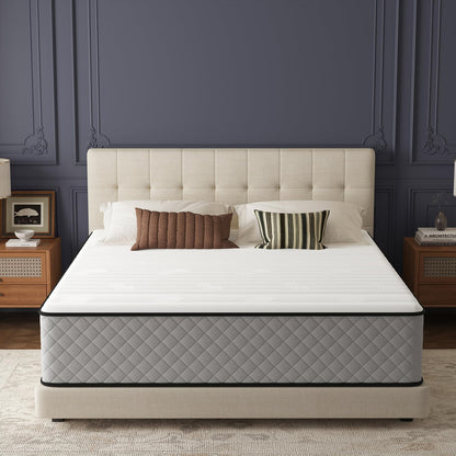 Matoresu Hybrid Double Mattresses 4ft6 25cm Medium Firm Pocket Sprung 7-Zone OEKO-TEX Certified – Motion Isolation & Pressure Relief for Back Pain
