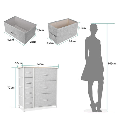 YITAHOME Chest of Drawers, Non-Woven Fabric 7-Drawer Storage Organizer Unit for Bedroom Living Room Closet, Sturdy Steel Frame, Easy Pull Fabric Bins