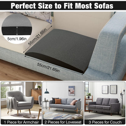 ZYNERY 3 Pcs Sofa Cushion Support, 55 x 55cm High-Density Foam Couch Saver Pad for Sagging Seat Curve Furniture Seat Under Cushion Sag Repair