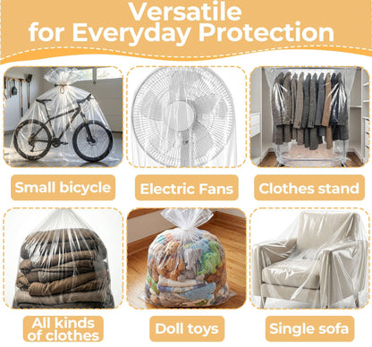 10 Pcs Extra Large Clear Plastic Storage Bags, 100×152cm Suitcase Cover