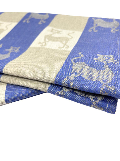 Ger3as Set of 2 Gourmet Tea Towels, Kitchen Towels, Linen Cotton Hand Towels, 50 x 70 cm, Half-Linen Stonewashed Jacquard or Printed Tea Towels