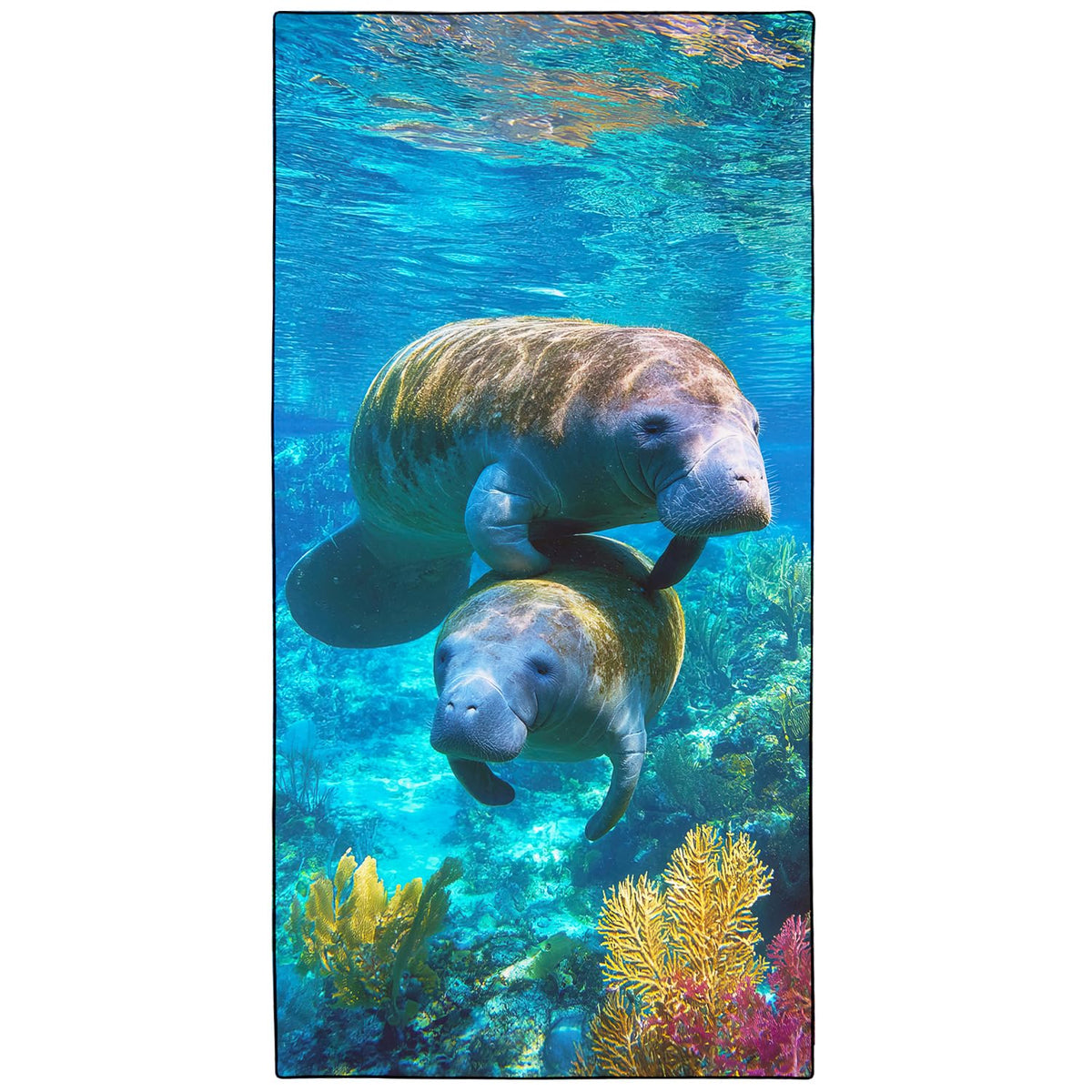 Violetpos Double Manatee Beach Towel, Extra Large 180x90 cm 250GSM Microfibre, Sand Free Quick Dry
