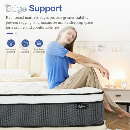 Bednew Single Size Mattress 3FT, 11 Inch Innerspring Hybrid Mattress with Breathable Foam and Pocket Spring For Gentle Support and Cool Comfort Sleep