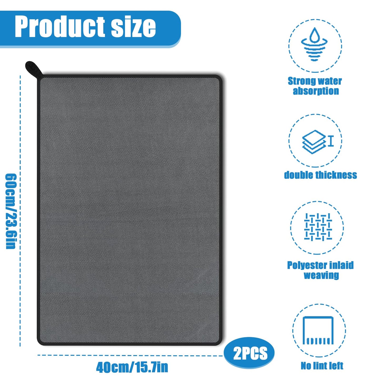 Funmo Shiny Bath Drying Towel 2 Pieces XXL Dry Towel Shower Cubicles Cloth for Water Removal in Shower and Bathroom Magic Cleaning Cloth