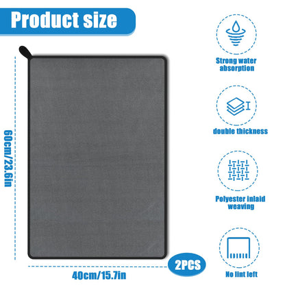 Funmo Shiny Bath Drying Towel 2 Pieces XXL Dry Towel Shower Cubicles Cloth for Water Removal in Shower and Bathroom Magic Cleaning Cloth