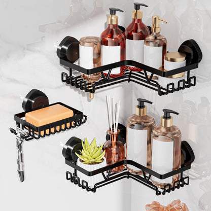 Cooeco Shower Caddy Suction Cup, Bathroom Corner Shelves