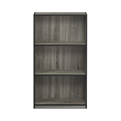 Furinno BASIC Book Shelf, 3-Tier Modern Bookshelf, Bookcase with Open Shelves, 9.3 x 21.8 x 39.5, for Living Room, Bedroom, Home Office