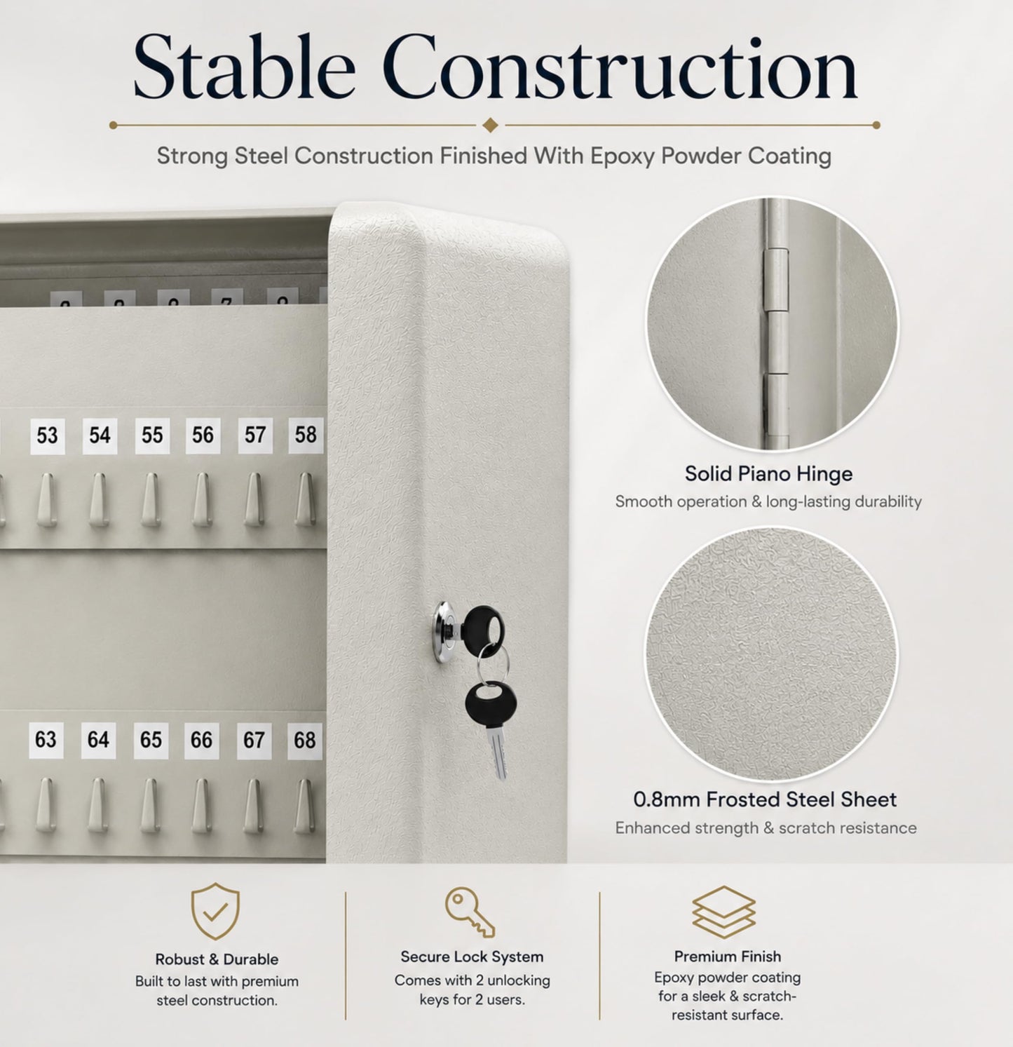 Landlord Direct Supplies LDS® Large Key Cabinet Wall Mounted (100 Keys) Key Box Includes 100 Indexing Numbers & Mounting Harware