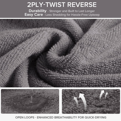 Comfort Spaces Bathroom Towel Set of 12 Piece Luxury Bath Towel Set 4 Hand Towel for Bathroom 4 Washcloth 4 Large Bath Towel Sets 100% Cotton Quick