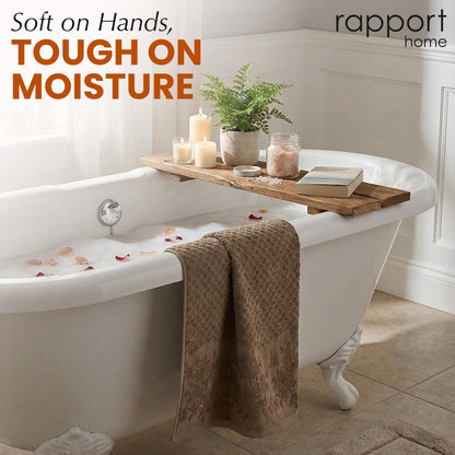 Rapport Home Versailles Jacquard Hand Towels 2 Pack, Mushroom Latte
