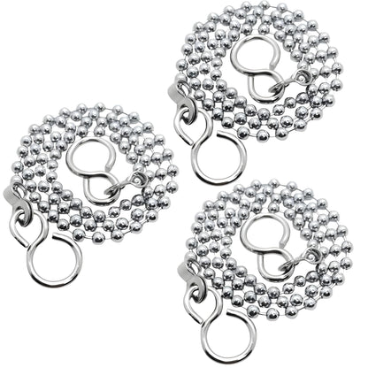3PCS Bath Plug Chain For Bathroom Sink Plug Chain Replacement With S Shaped Hook 450mm (18inch) - Stainless Steel Bath Chain Ball (3)