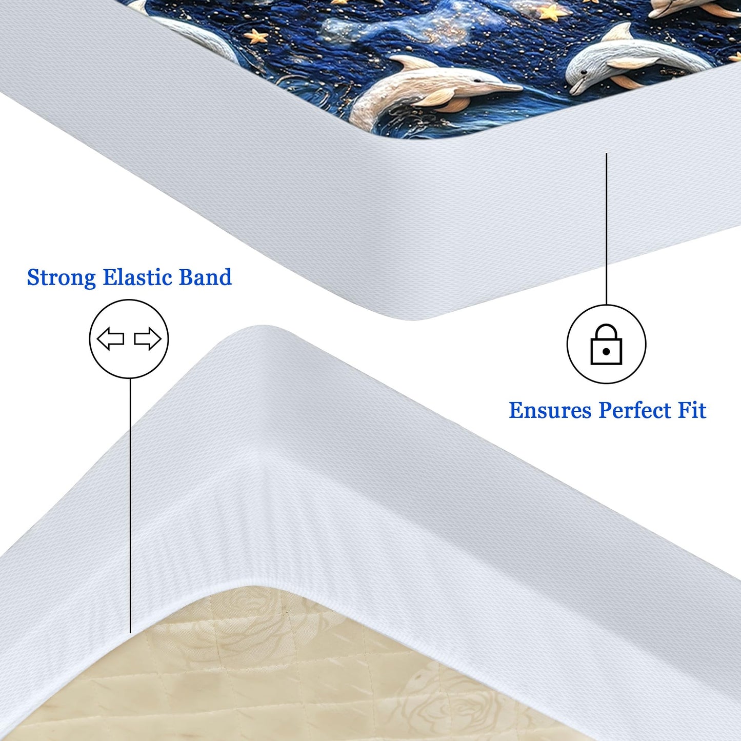 Sufdari Waterproof Mattress Protector double,150x200cm Mattress Cover for Bed,30cm Deep Pocket Fitted Sheet Style Mattress Protector with Elastic