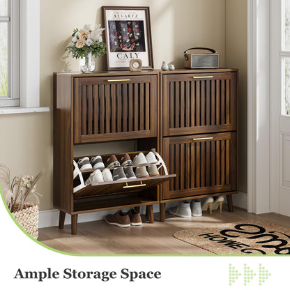 Algherohein Shoe Cabinet,Shoe Cabinet Storage for Entryway, Slim Shoe Cabinet with Metal Legs