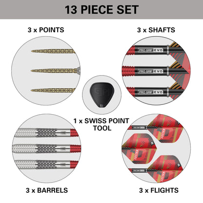 TARGET Darts Stephen Bunting G5 95% Tungsten Dart Set (22G), Steel Tip Swiss Point Darts | Generation 5 Player Edition Darts with Swiss Points,