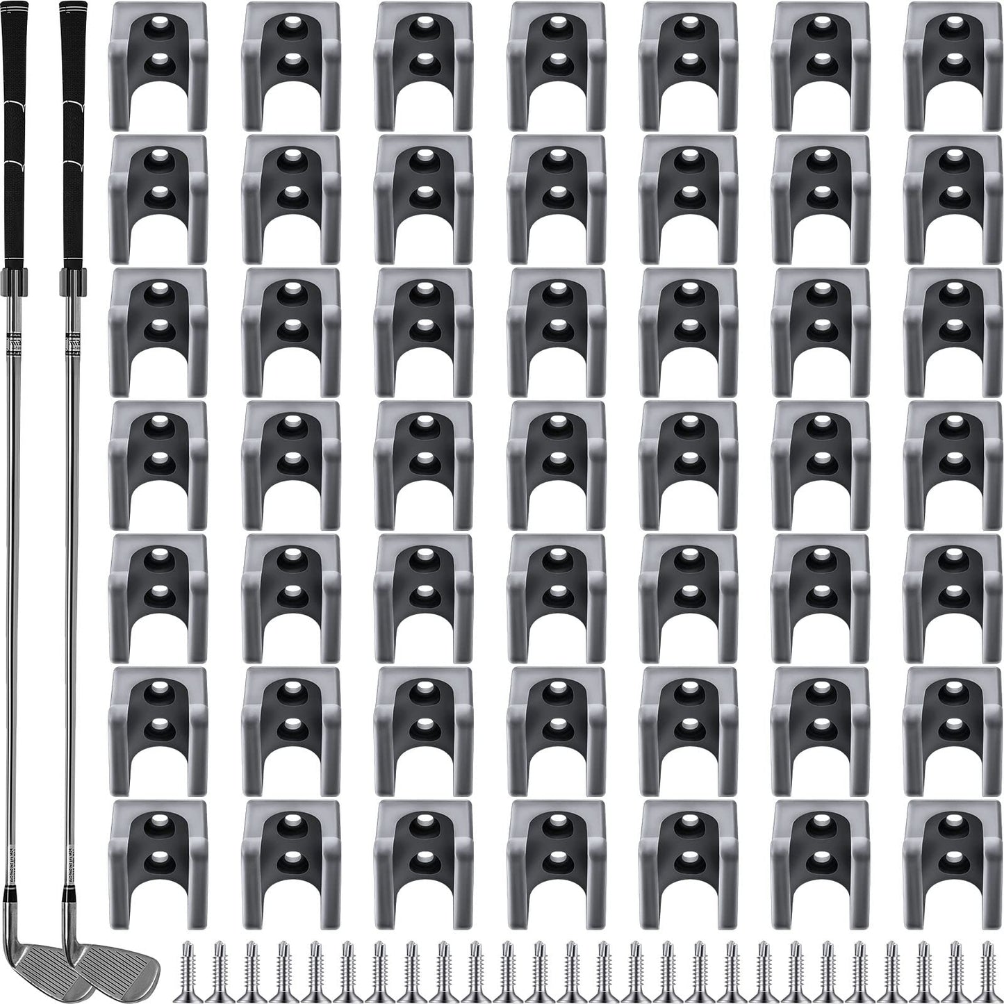 Deekin 30 Pcs Golf Club Holder Golf Club Rack Golf Storage Organizer for Garage Golf Club Hanger Golf Club Wall Mount with 60 Pcs Screws for Golf