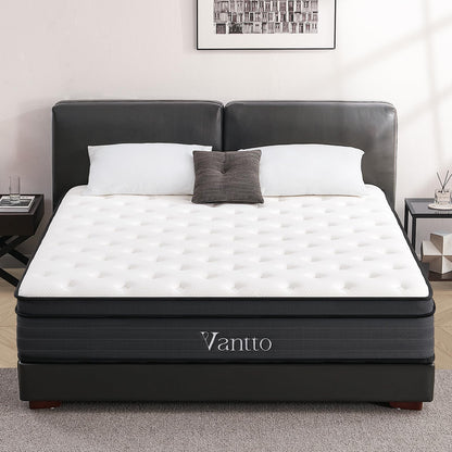 Vantto 3FT Single Mattress, 10 Inch Memory Foam Hybrid Mattress with Breathable Fabric and Pocket Spring for Motion Isolation, Medium Firm